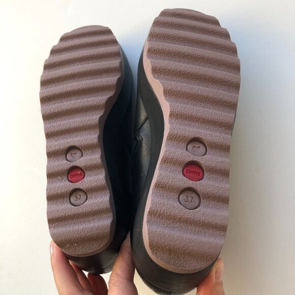 CAMPER Laika women’s leather black ankle boot violet platform soles zip up EU37 - Picture 12 of 16